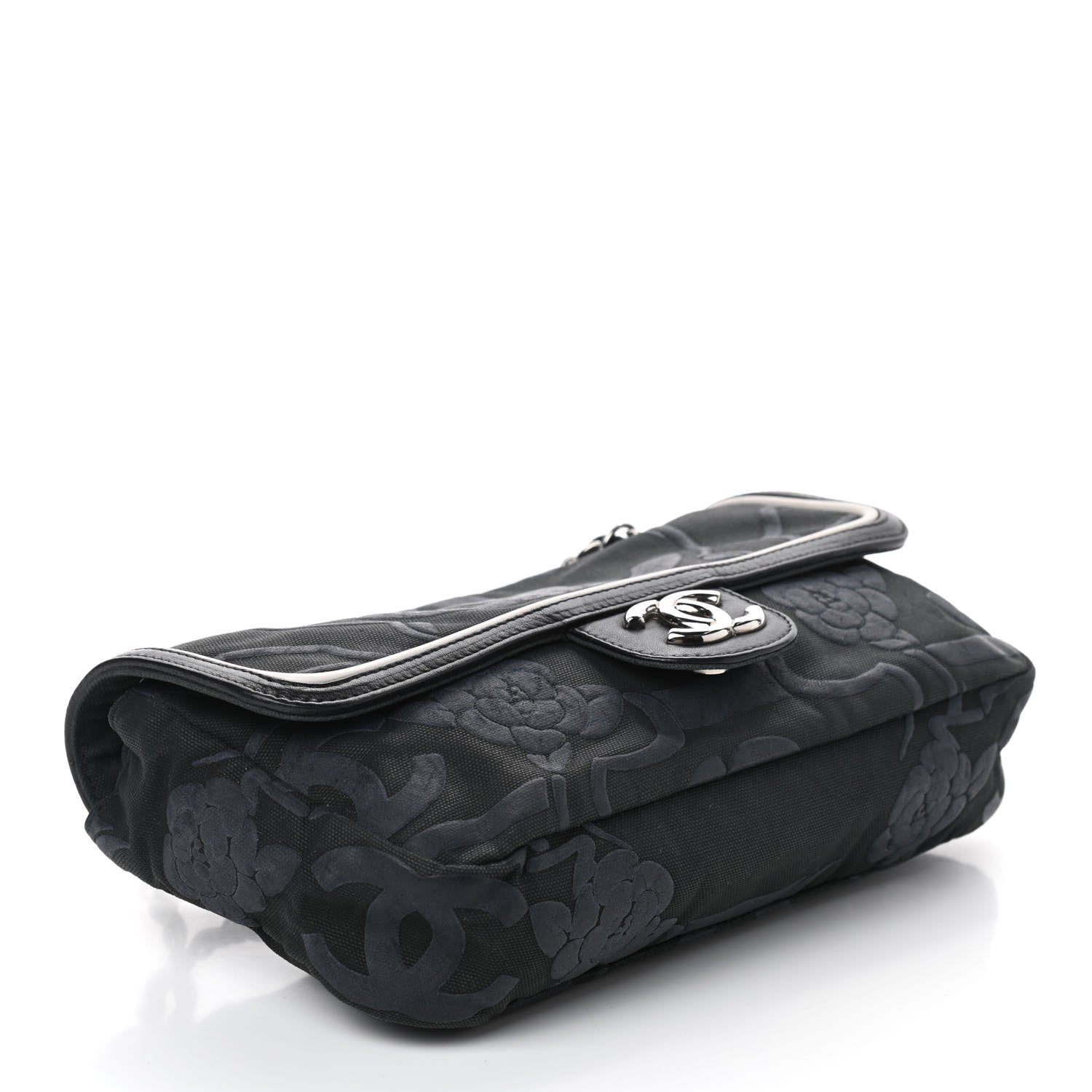 Chanel Canvas Camellia Embossed Flap Black 4 of 10