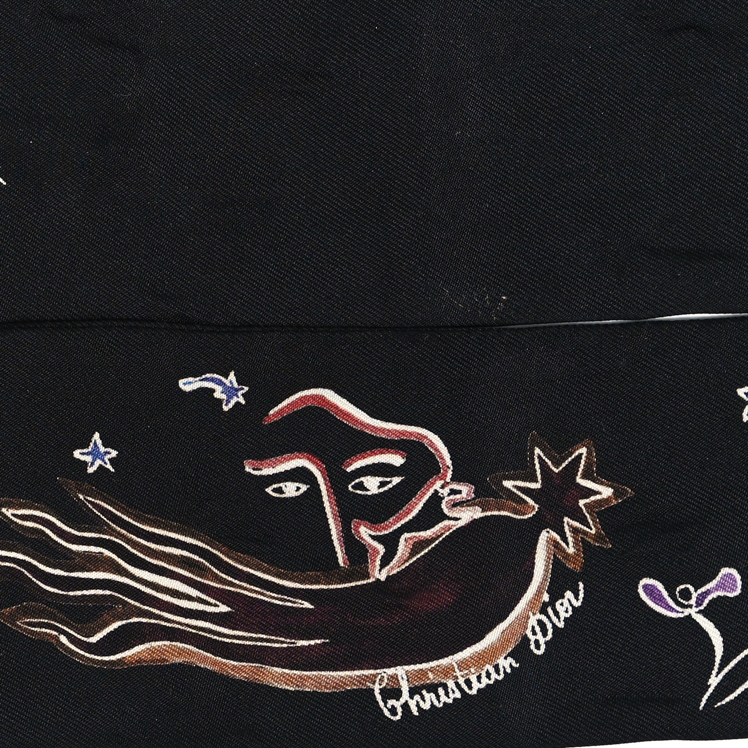 Christian Dior Silk L'Hiver Mitzah Scarf Black 3 of 3