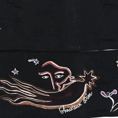 Christian Dior Silk L'Hiver Mitzah Scarf Black 3 of 3