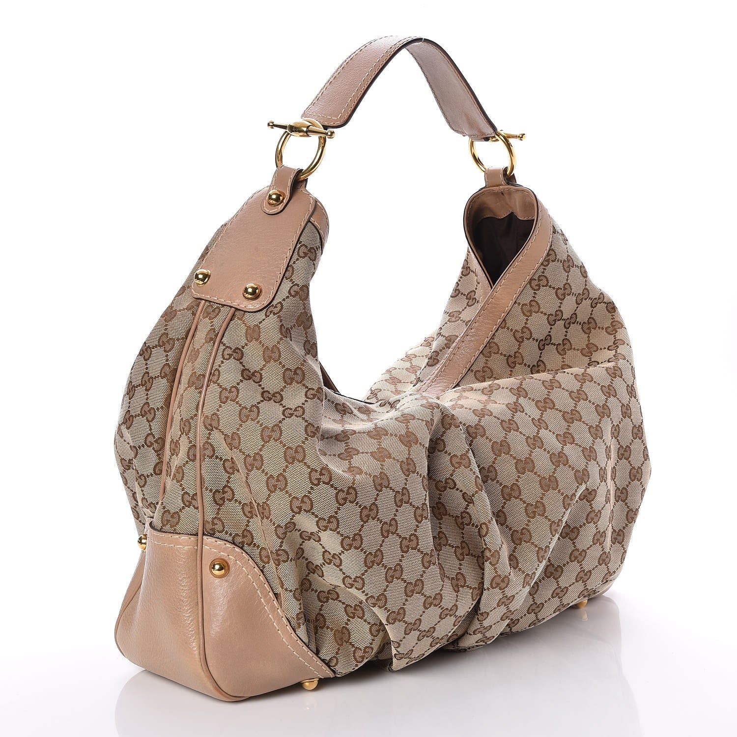 Gucci Monogram Large Jockey Hobo Beige 3 of 7