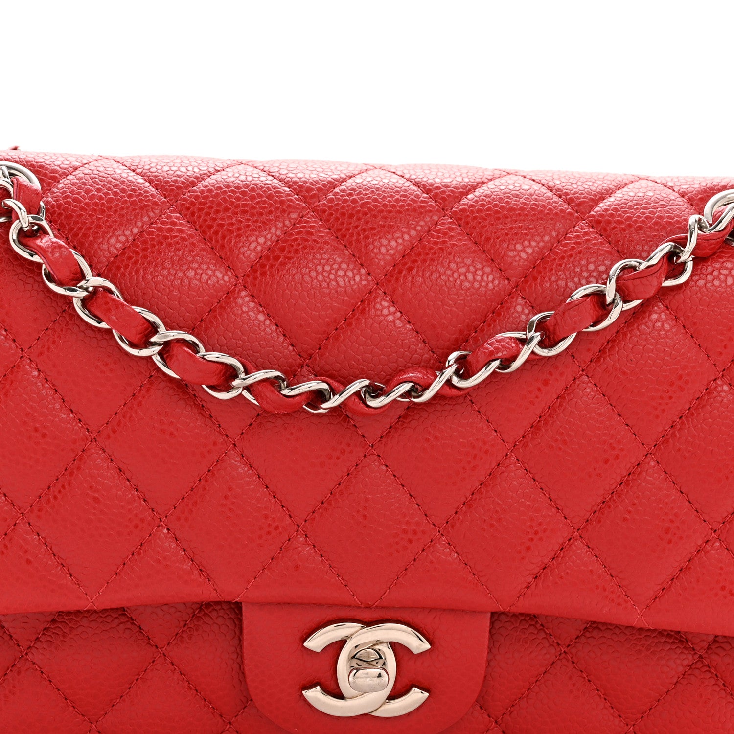 Chanel Caviar Quilted Medium Double Flap Red 8 of 13