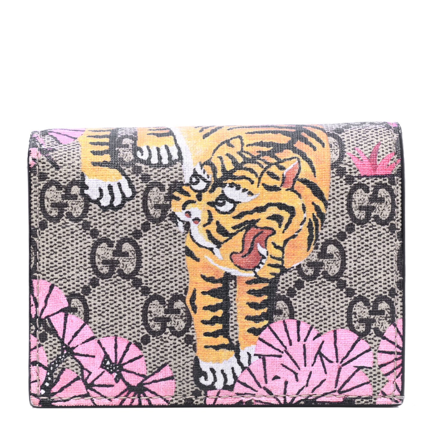 GG Supreme Monogram Bengal Card Case Beige Pink