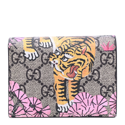 Gucci GG Supreme Monogram Bengal Card Case Beige Pink 1 of 4