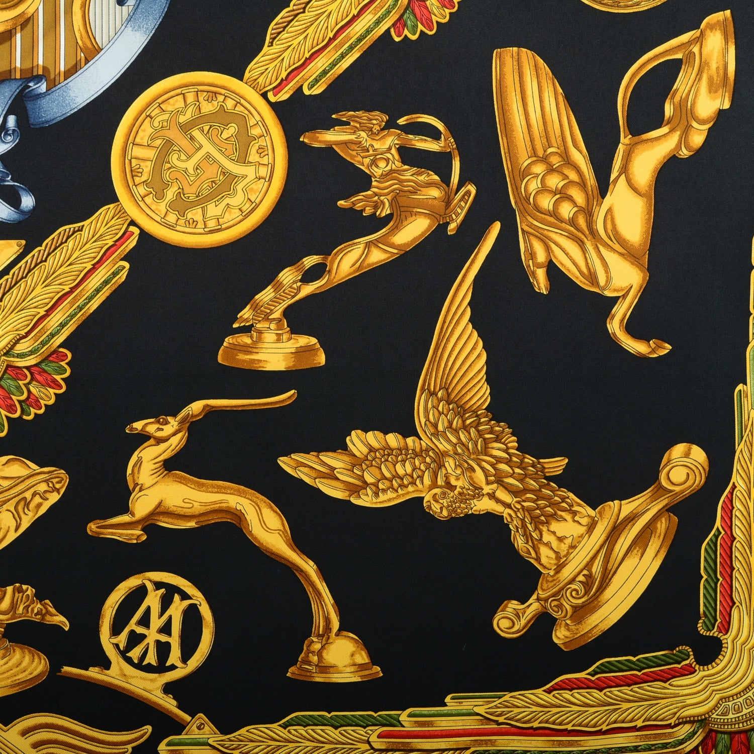 Hermes Silk Les Parures Du Vent Scarf 90 Black 3 of 6