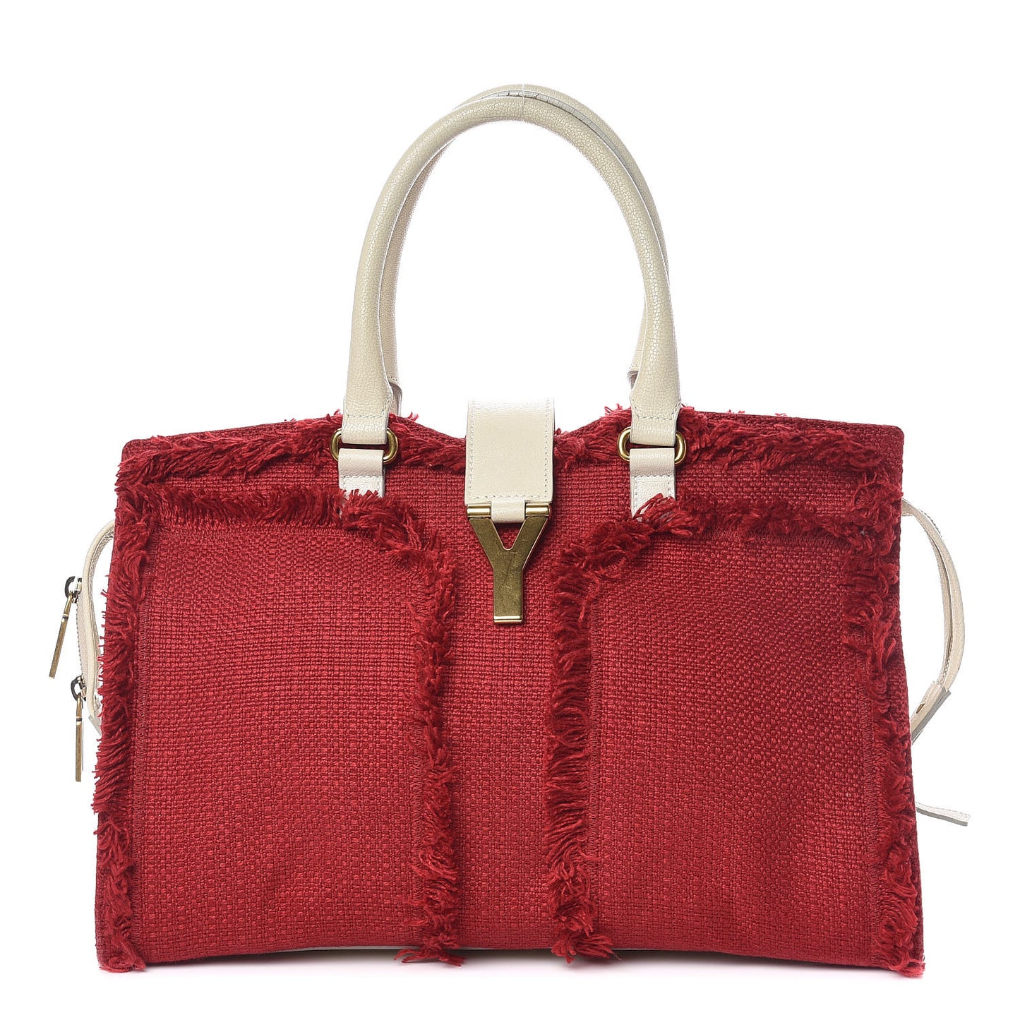 Linen Fringe Medium Cabas ChYc Red