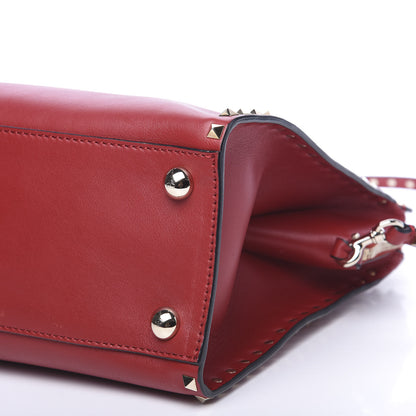 Valentino Garavani Vitello Rockstud Dome Shopper Rosso Valentino 9 of 12