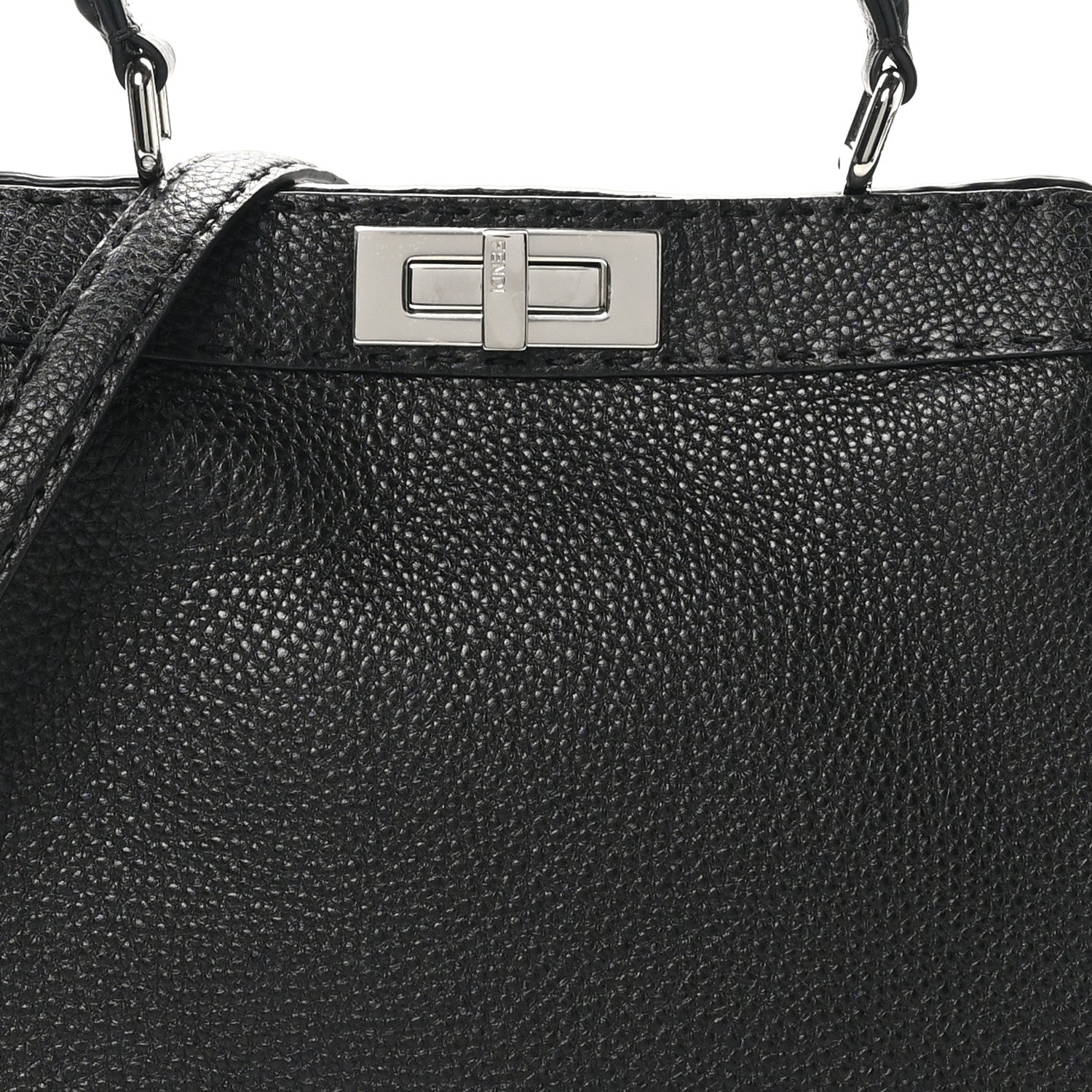 Fendi Cuoio Romano Selleria Chamois Medium Peekaboo I SEE U Satchel Black Camel Sunflower 8 of 11