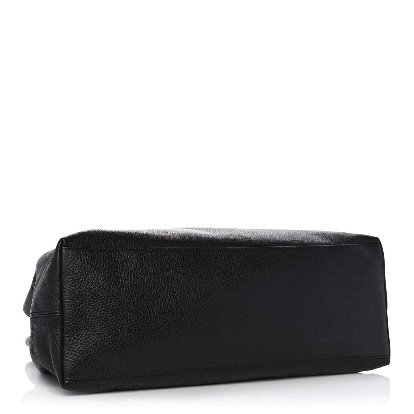 Pebbled Calfskin Large Soho Chain Shoulder Bag Black