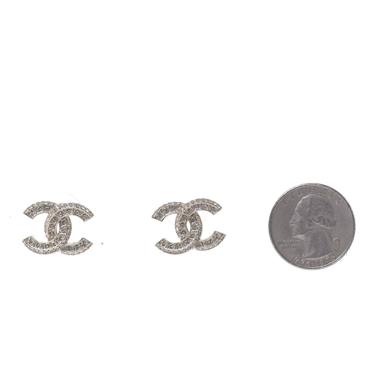 Crystal Timeless CC Earrings Light Gold