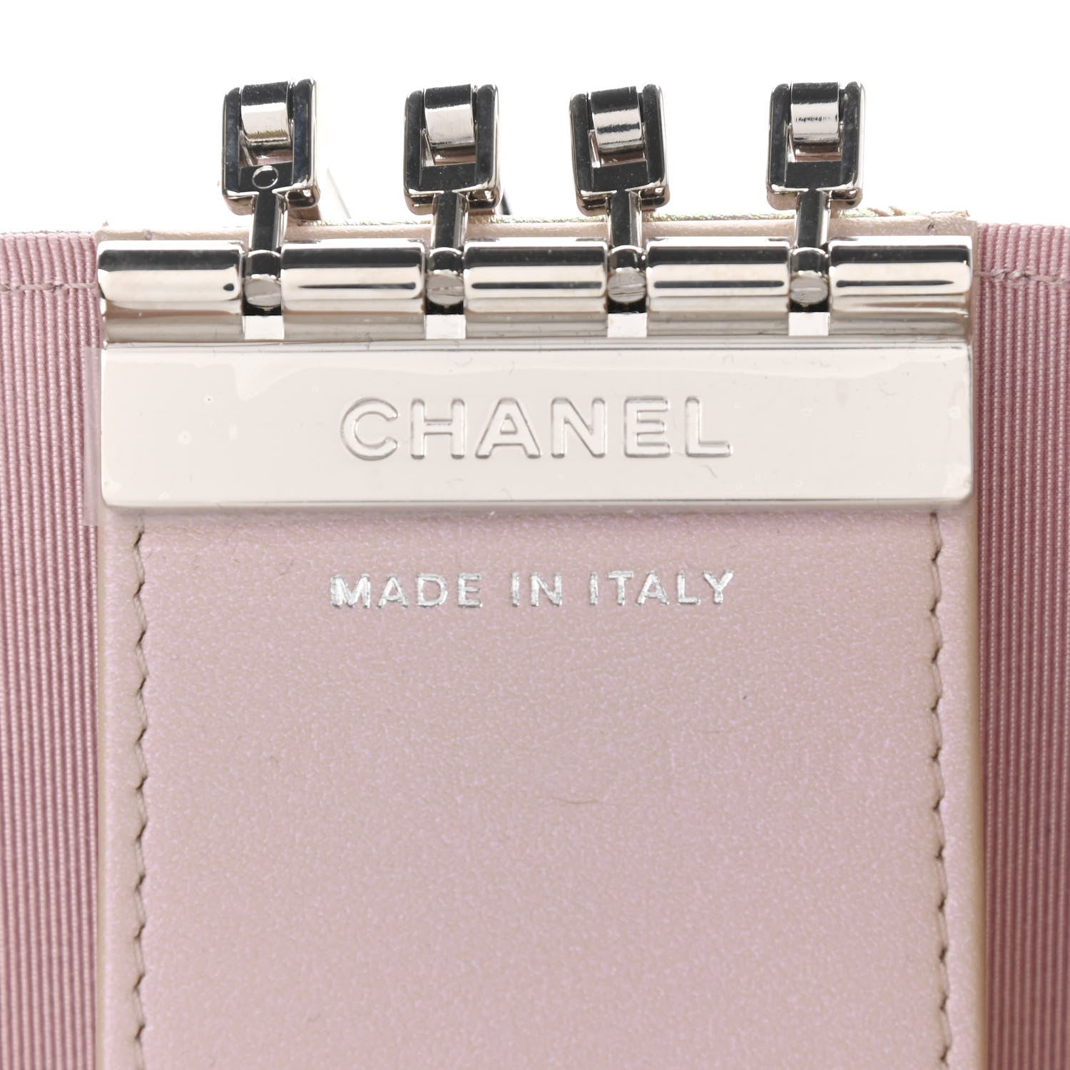 Chanel Iridescent Calfskin Quilted Classic 4 Key Holder Wallet Pink 6 of 10