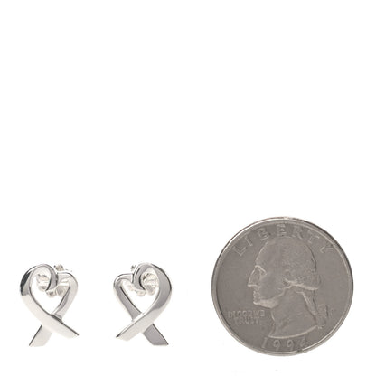 Tiffany Sterling Silver Small Paloma Picasso Loving Heart Earrings 2 of 5