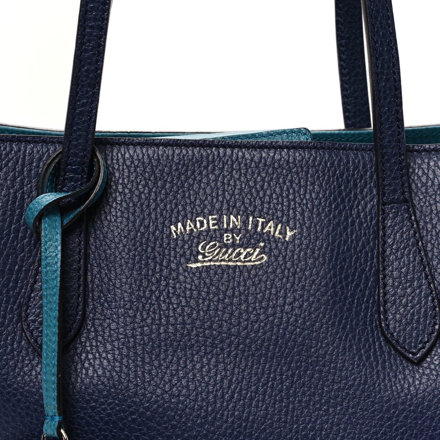 Gucci Dollar Calfskin Small Swing Tote Classic Marine Deep Cobalt 7 of 10