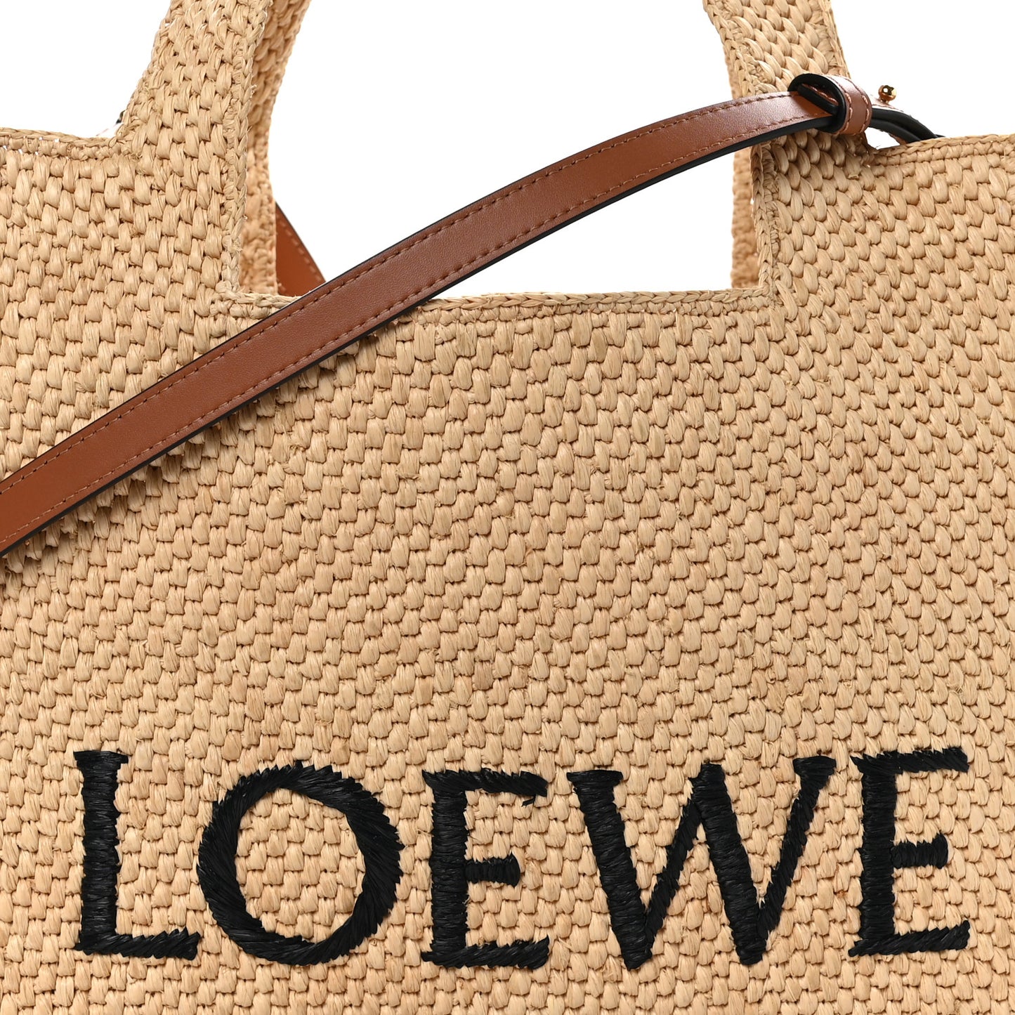 Raffia Medium Paula's Ibiza Logo Tote Natural Tan