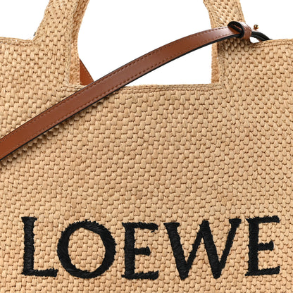 Loewe Raffia Medium Paula's Ibiza Logo Tote Natural Tan 5 of 9