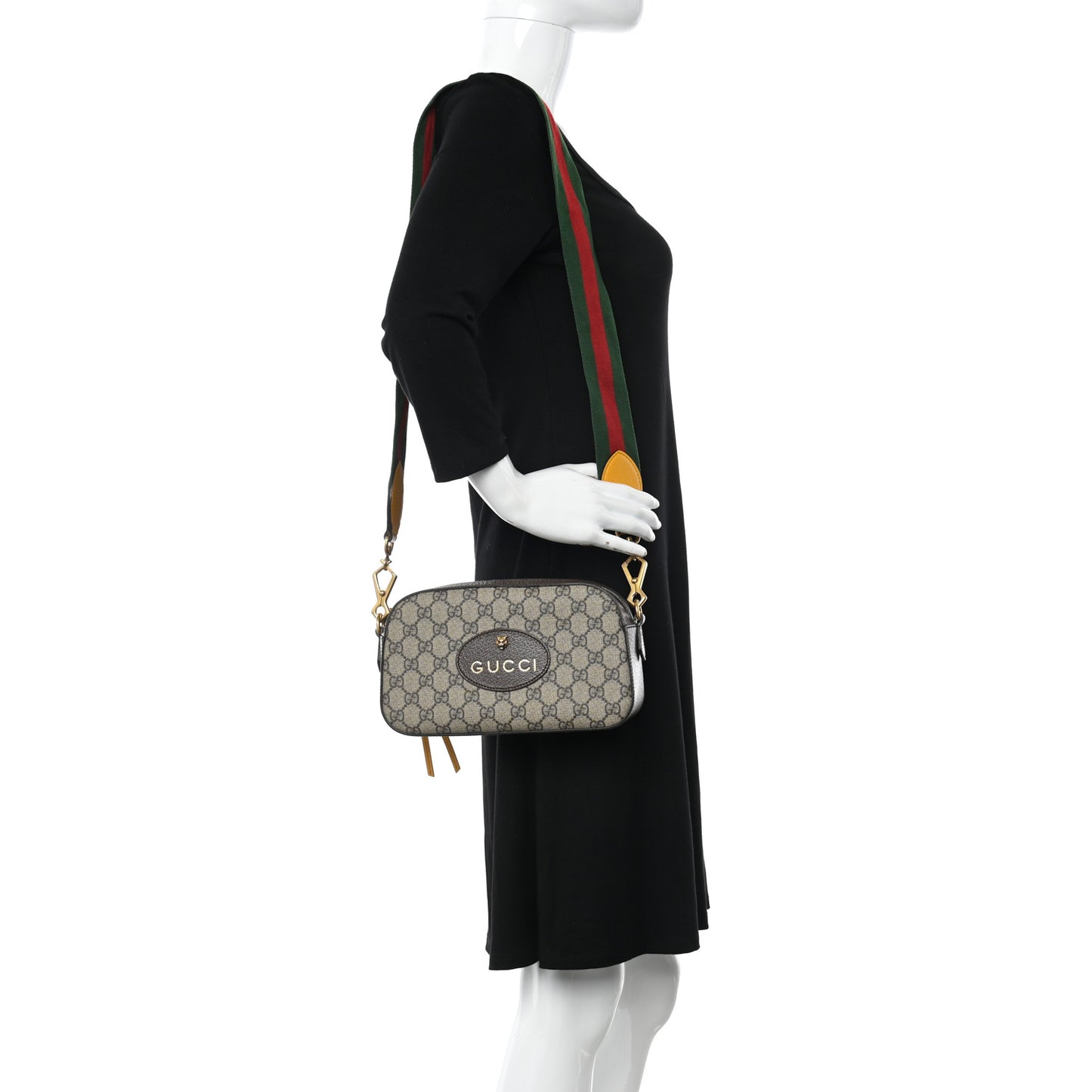 GG Supreme Monogram Web Neo Vintage Shoulder Bag Beige New Acero Crop