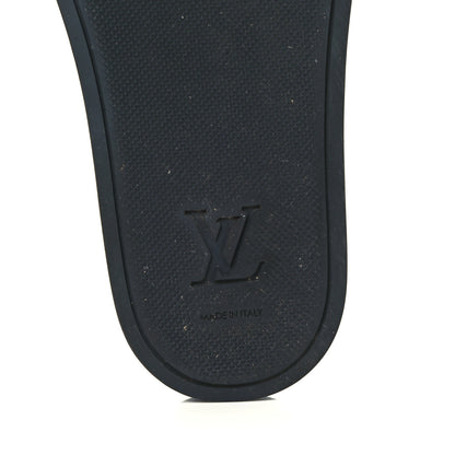 Louis Vuitton Rubber Embossed Monogram Mens Waterfront Mules 6 Black 8 of 10