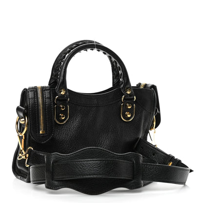 Balenciaga Chevre Gold Metallic Edge Hardware Mini City Black 3 of 14