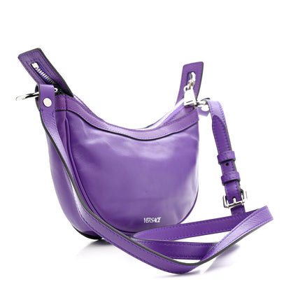 Versace Calfskin Mini Repeat Zip Hobo Purple 3 of 10