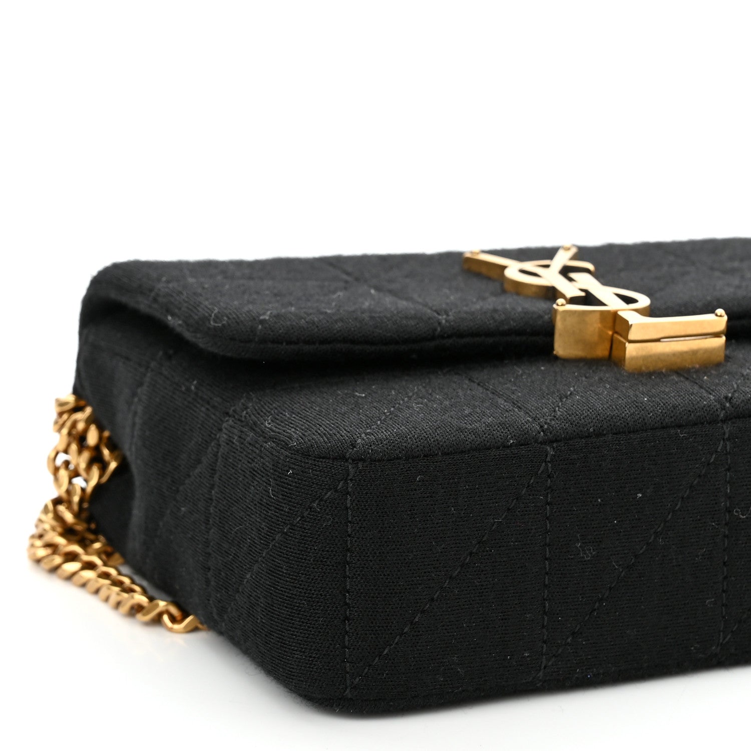 Saint Laurent Jersey Wool Patchwork Monogram Medium Jamie Baguette Black 8 of 9