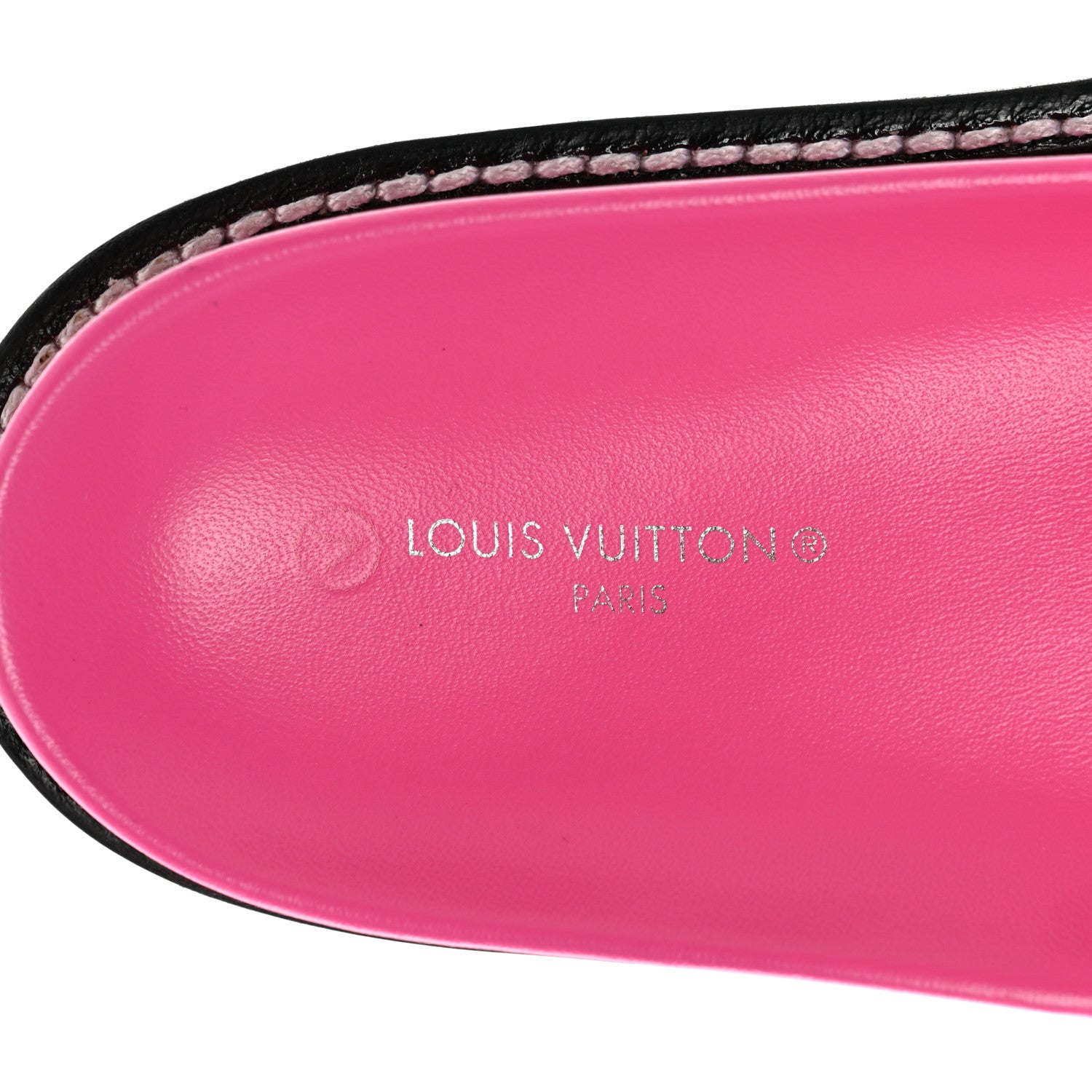 Louis Vuitton Calfskin Embossed Monogram Sunset Flat Comfort Mule 37 Rose Pop 7 of 8