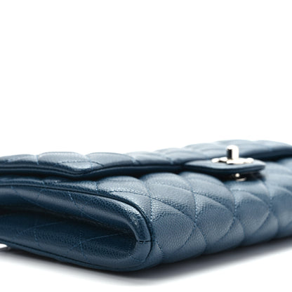 Chanel Caviar Quilted Clutch With Chain Flap Blue 7 of 8
