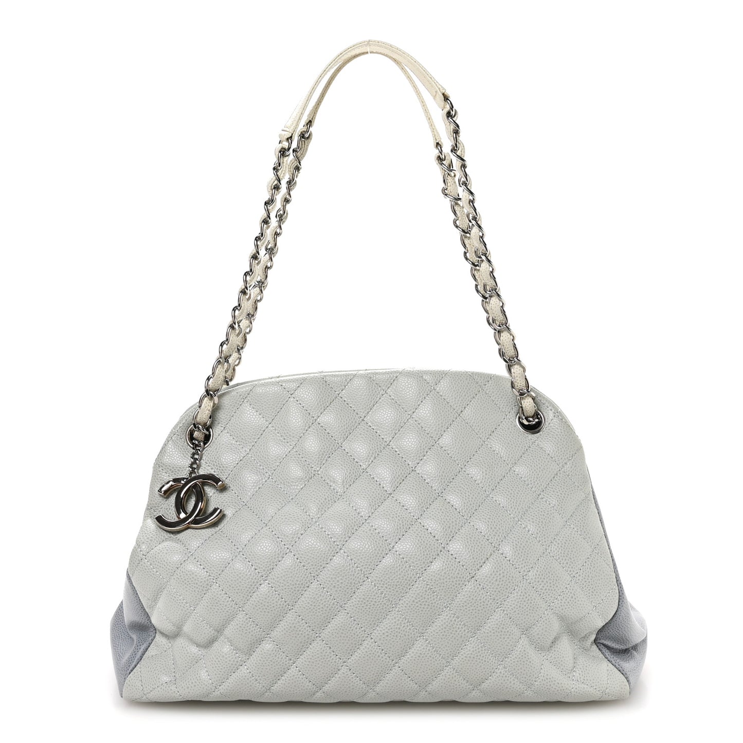Caviar Quilted Large Just Mademoiselle Bowling Bag Light Blue