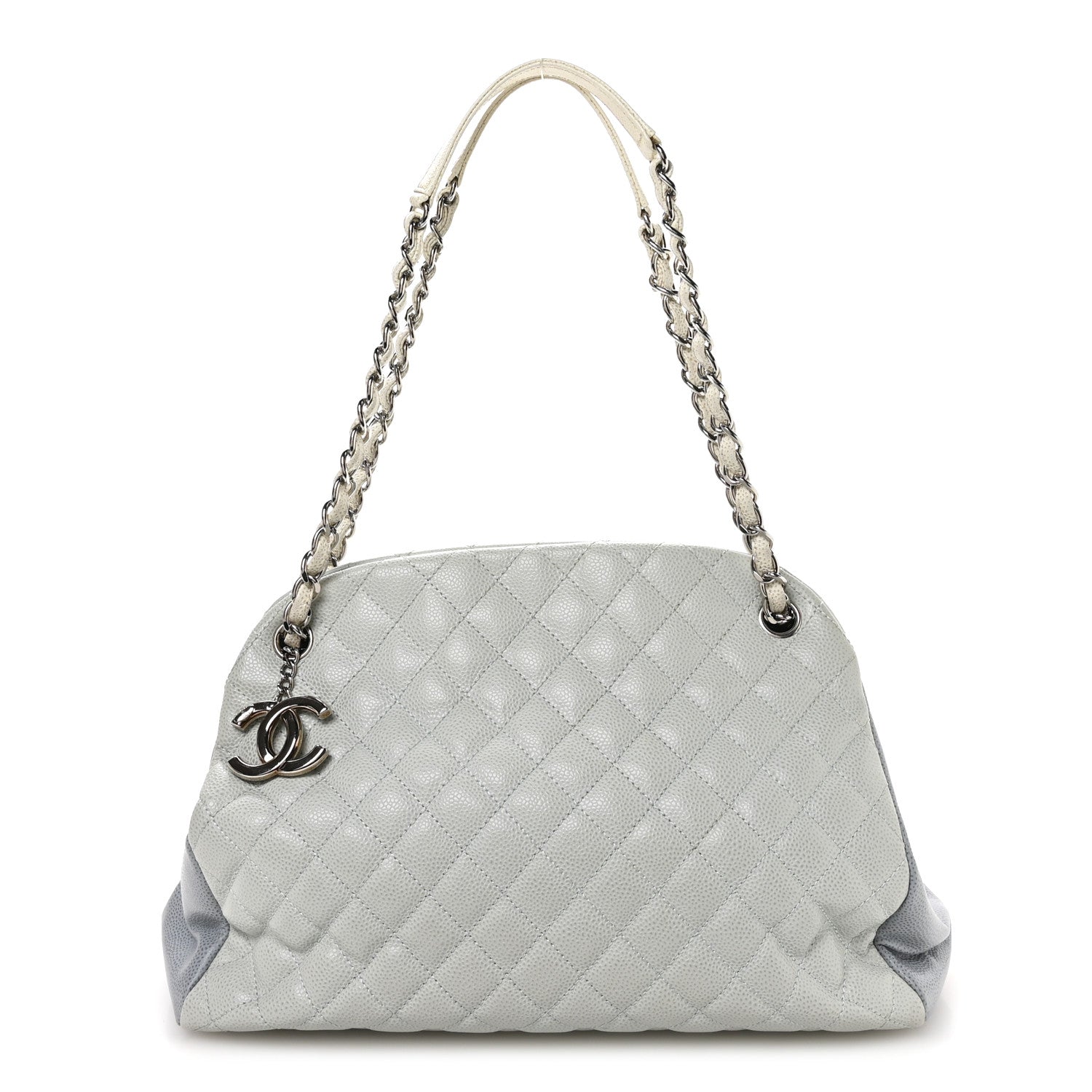 Chanel Caviar Quilted Large Just Mademoiselle Bowling Bag Light Blue 1 of 10