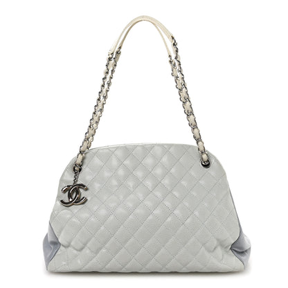 Chanel Caviar Quilted Large Just Mademoiselle Bowling Bag Light Blue 1 of 10
