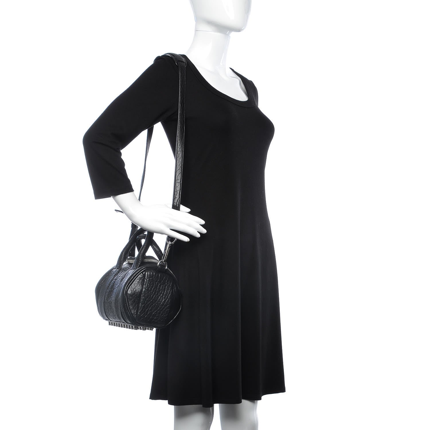 Alexander Wang Pebbled Lambskin Mini Rockie Black Rhodium Hardware 3 of 10