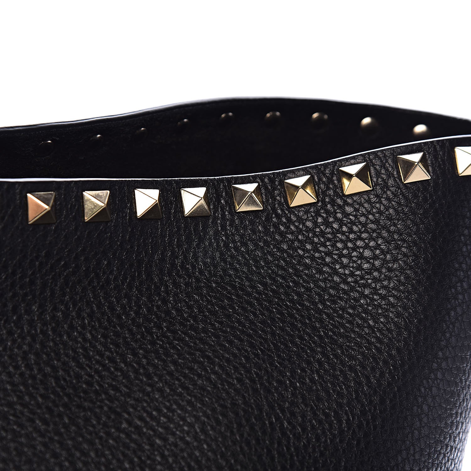 Valentino Garavani Grained Calfskin Rockstud Shoulder Tote Black 10 of 14