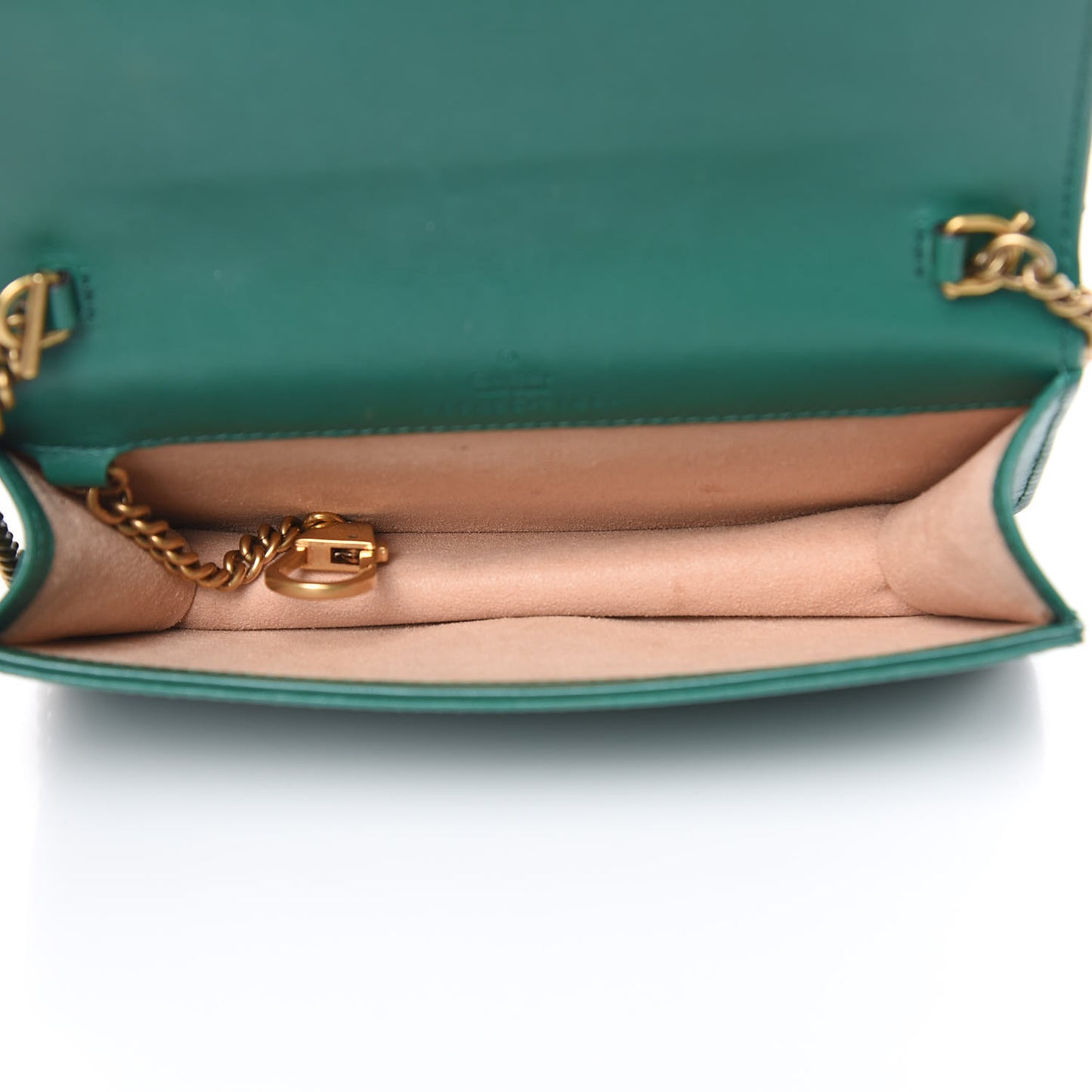 Calfskin Matelasse GG Marmont Mini Bag Emerald Green