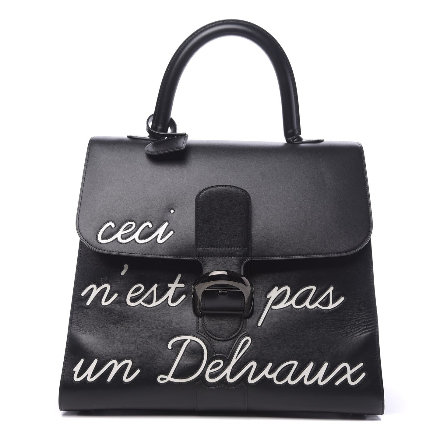 Calfskin GM L'Humour Brillant Satchel Black