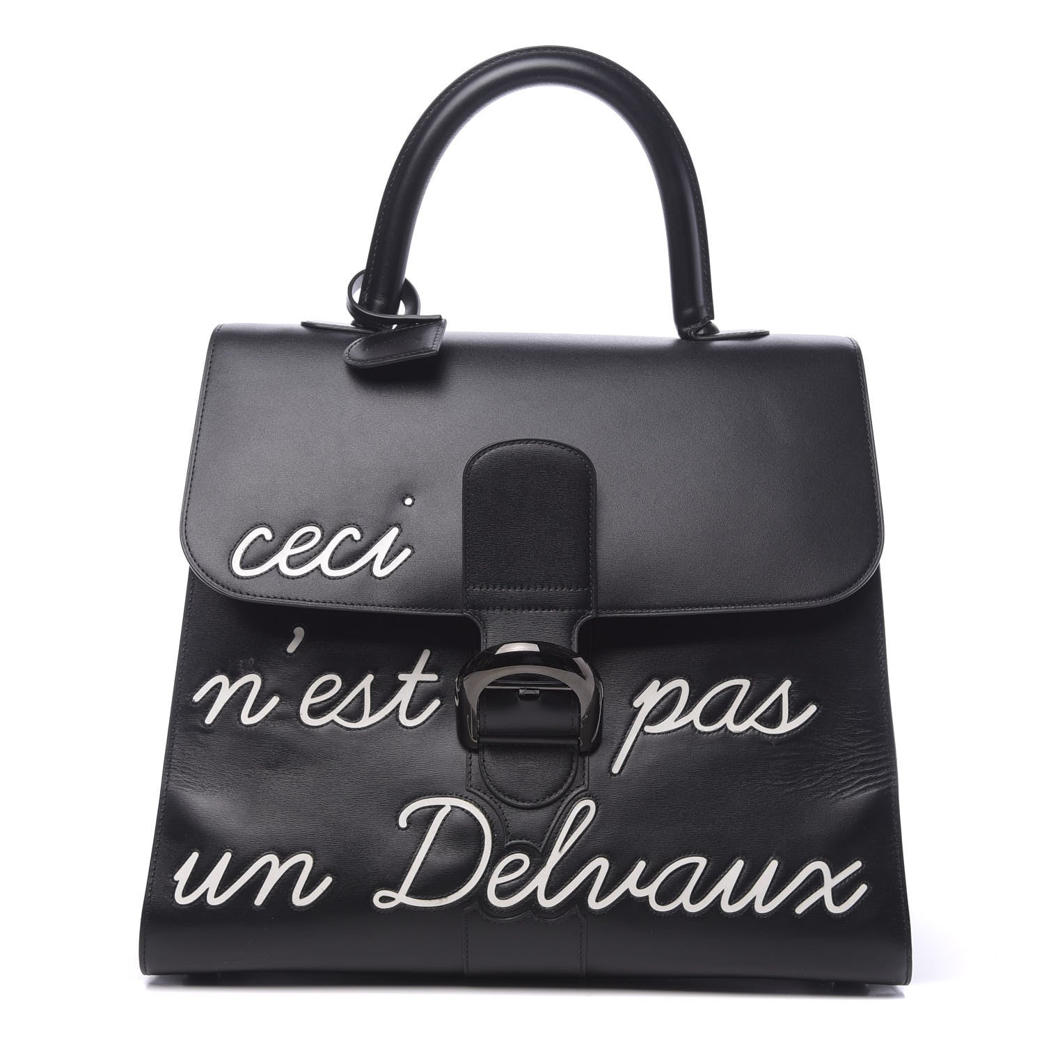 Delvaux Calfskin GM L'Humour Brillant Satchel Black 1 of 10