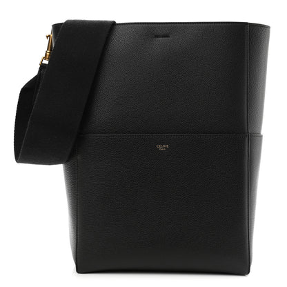 Celine Soft Grained Calfskin Sangle Bucket Bag Black 1 of 9