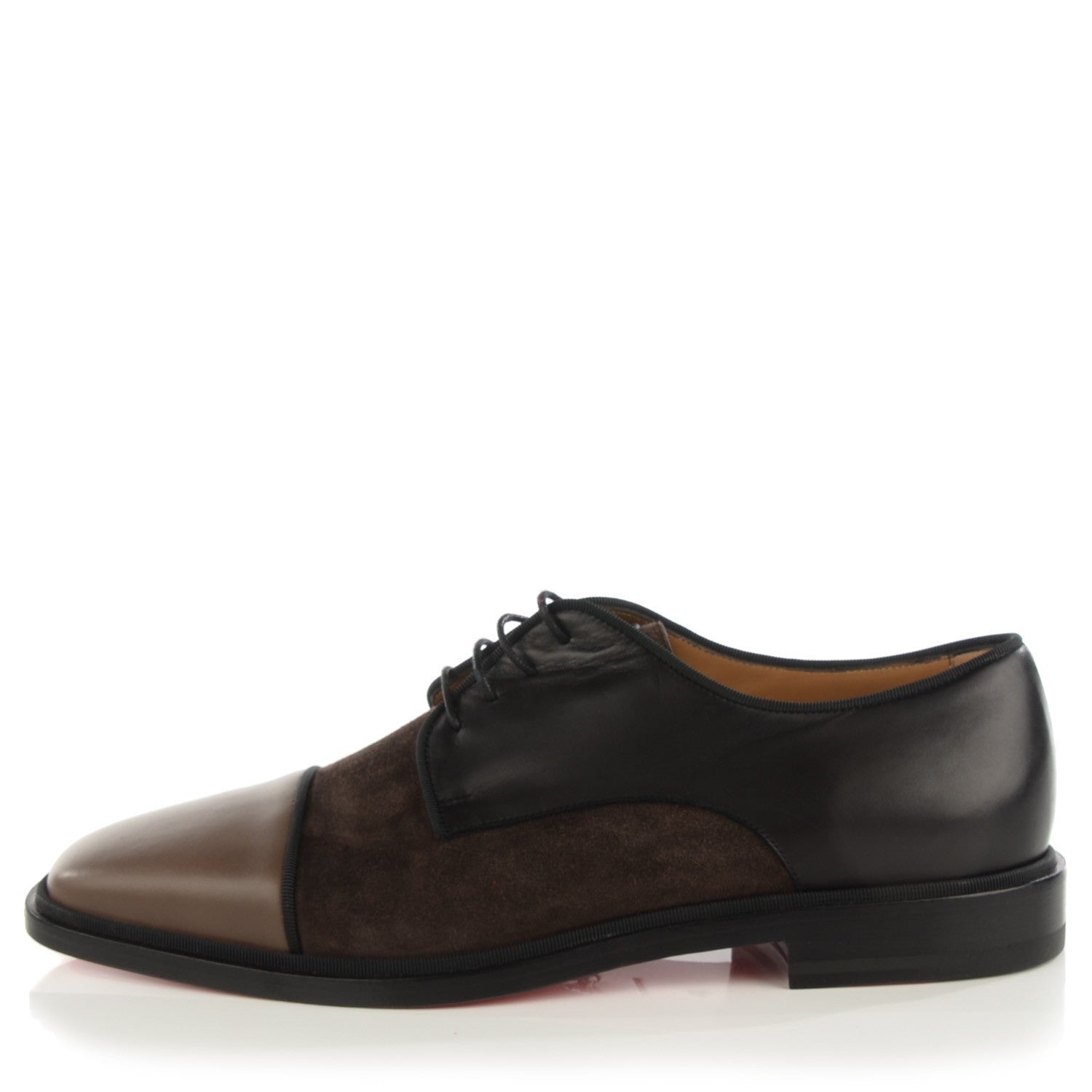 Christian Louboutin Suede Lambskin Bruno Orlato Mens Flat Oxfords 40 Brown 1 of 8