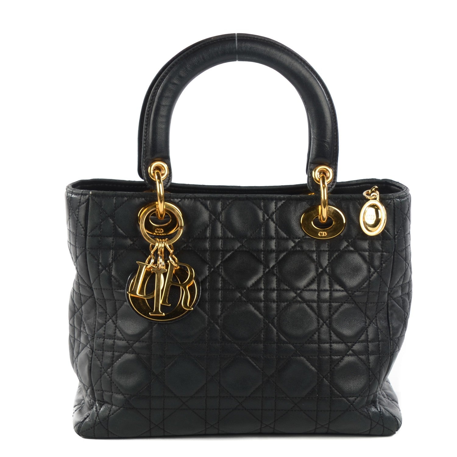 Christian Dior Lambskin Cannage Medium Lady Dior Black 1 of 9