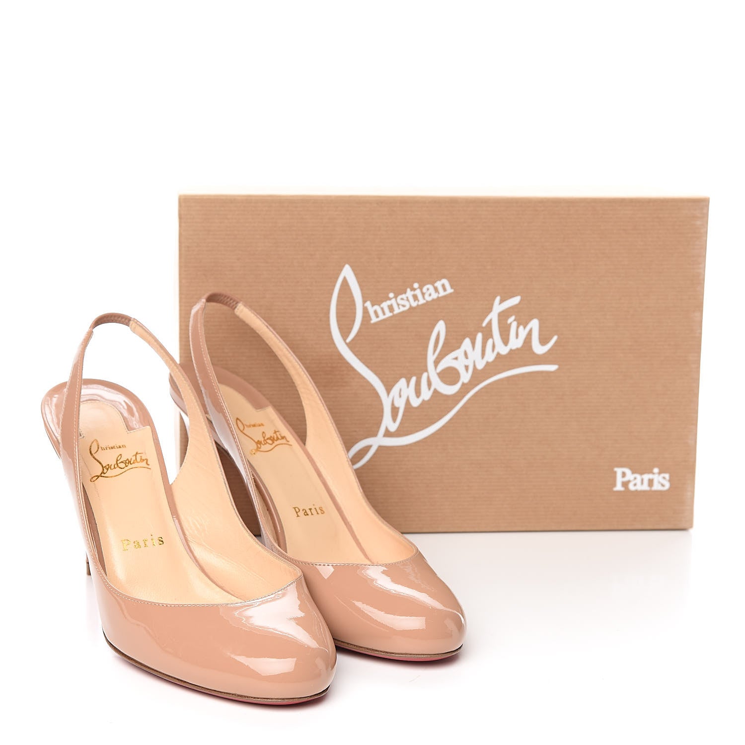 Christian Louboutin Patent Fifi Sling 85 Pumps 39 Nude 8 of 8