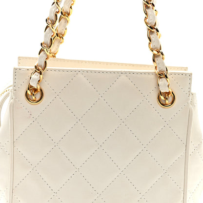 Chanel Lambskin Quilted Shoulder Bag White 8 of 10