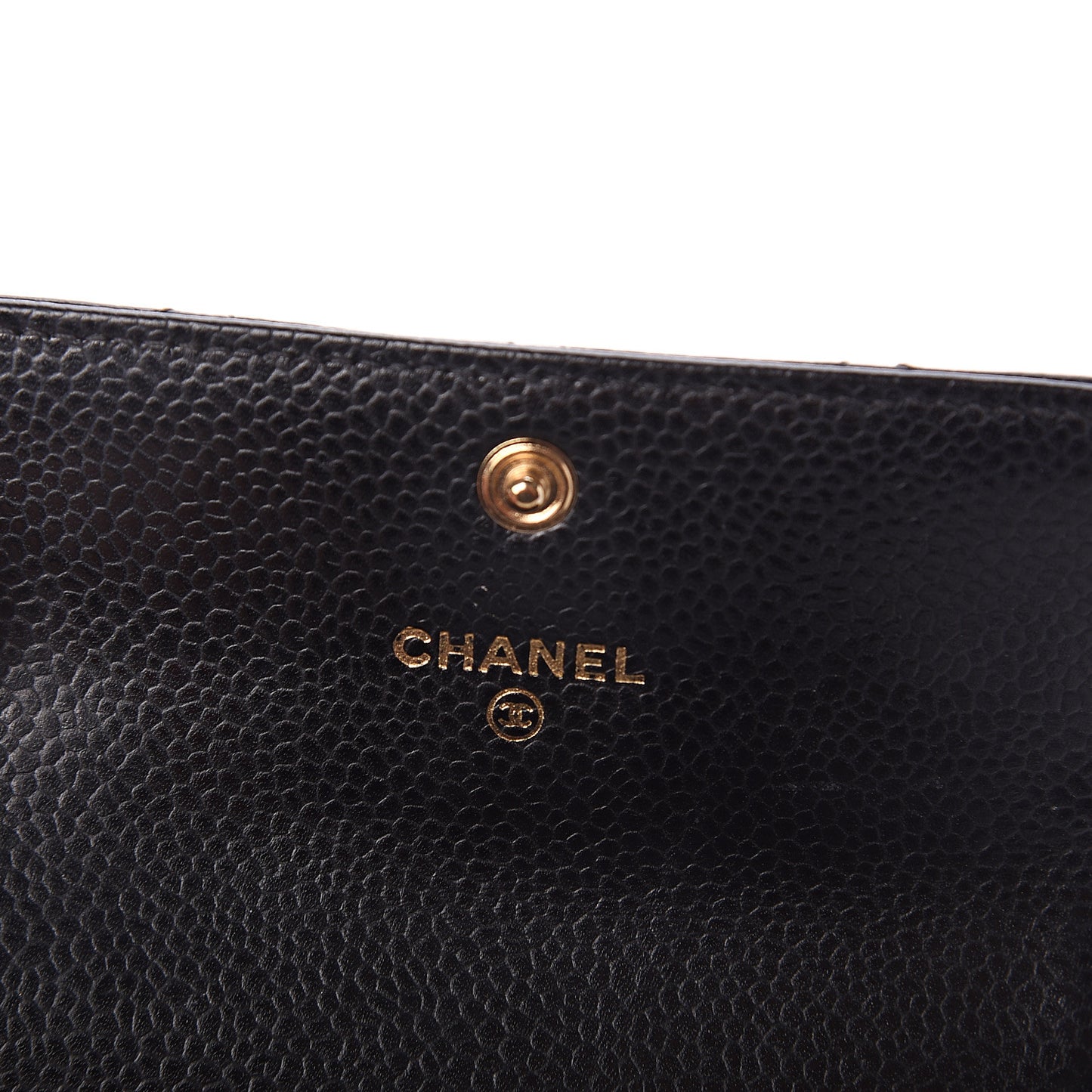 Caviar Quilted Flap Card Holder Black
