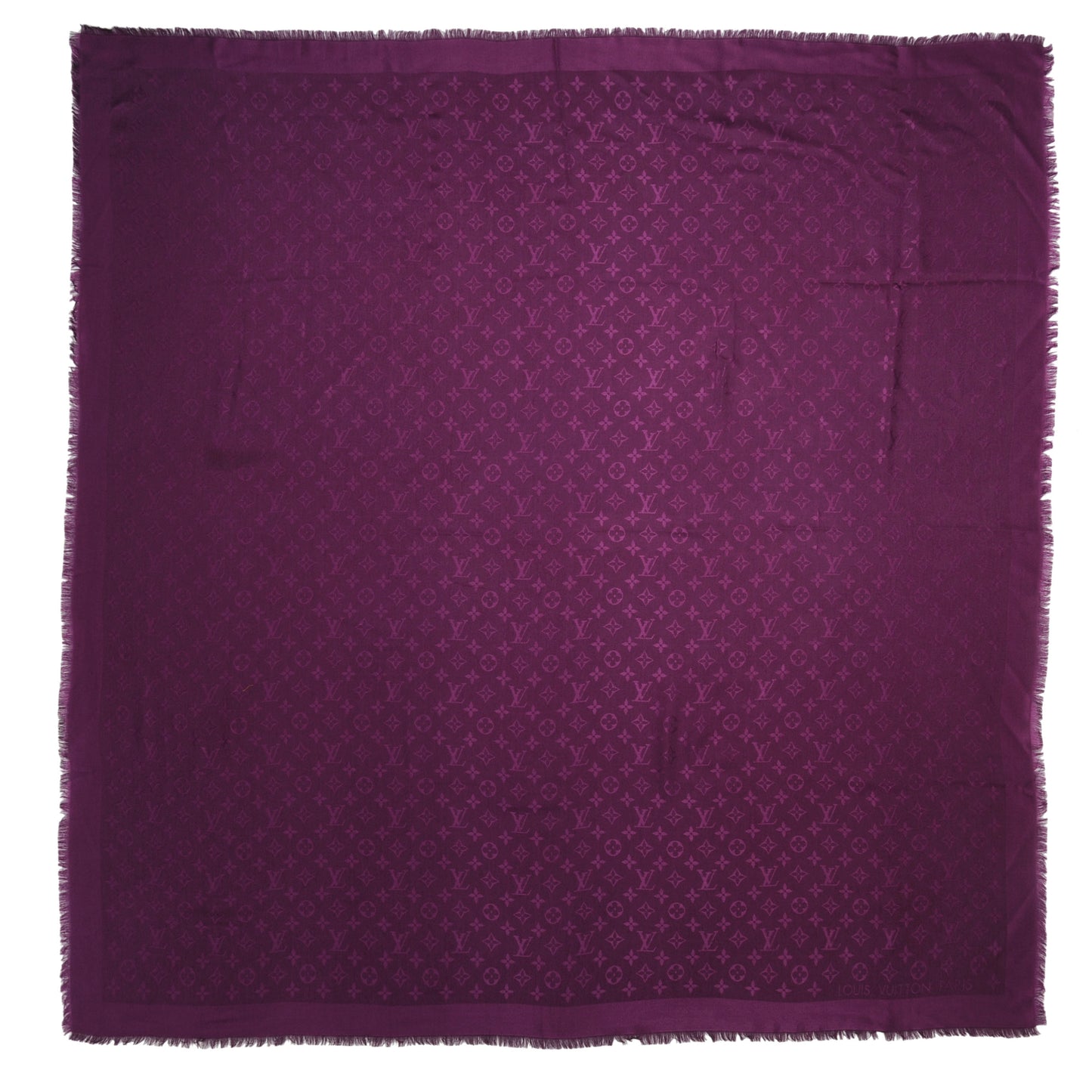 Wool Silk Monogram Shawl Cassis