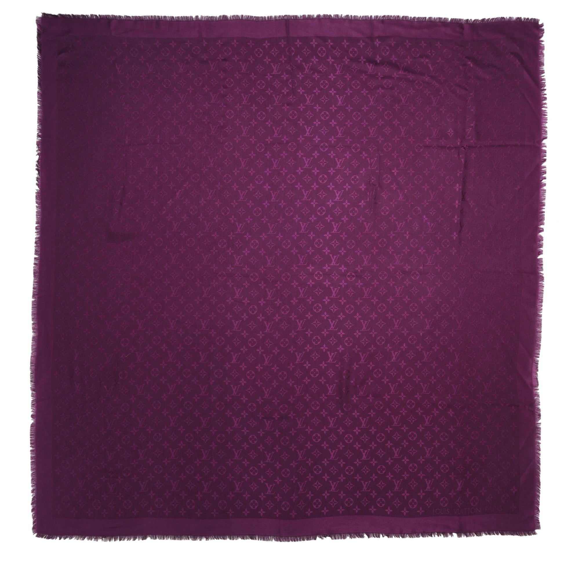 Louis Vuitton Wool Silk Monogram Shawl Cassis 3 of 5