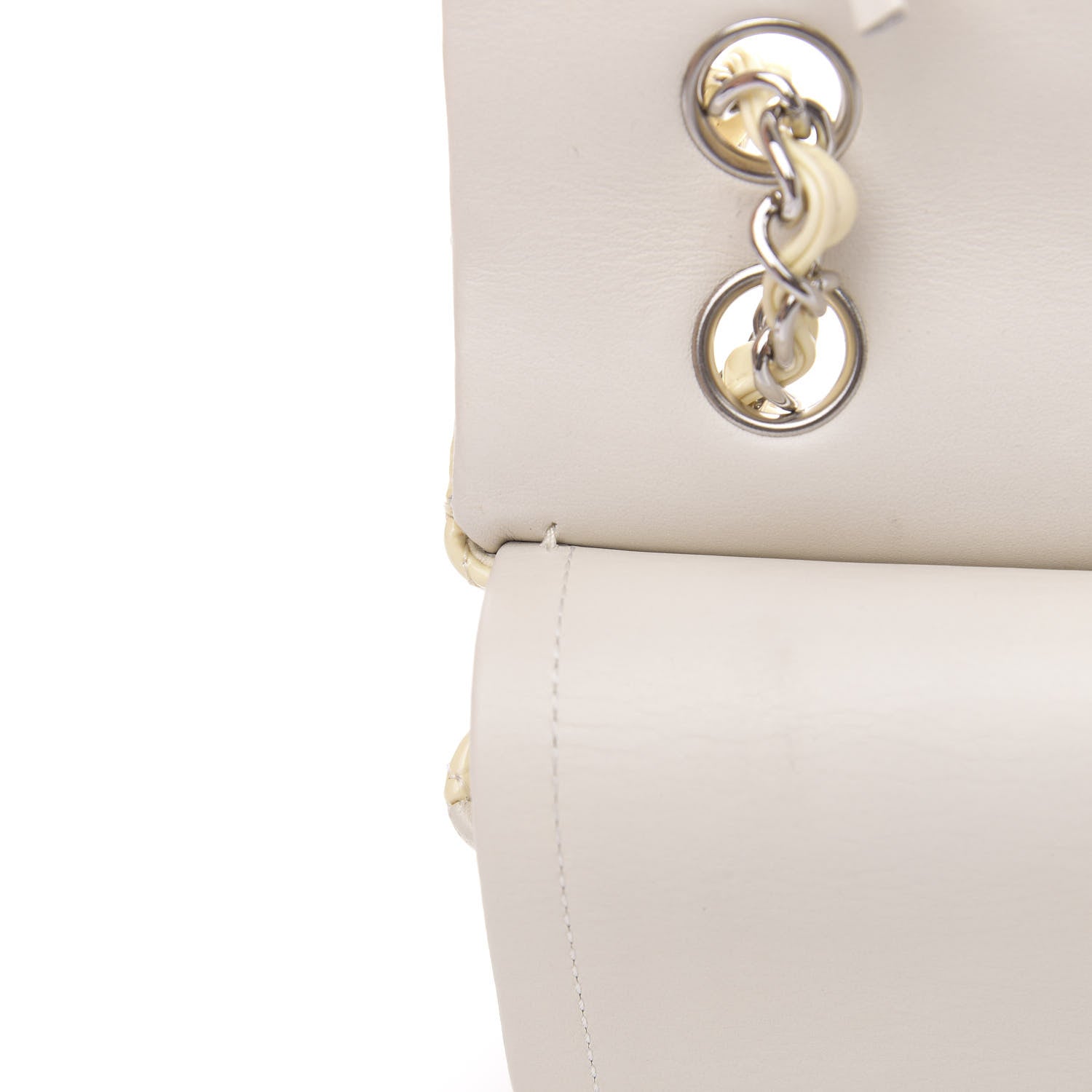 Chanel Patent Quilted Medium Double Flap Dark White 15 of 15