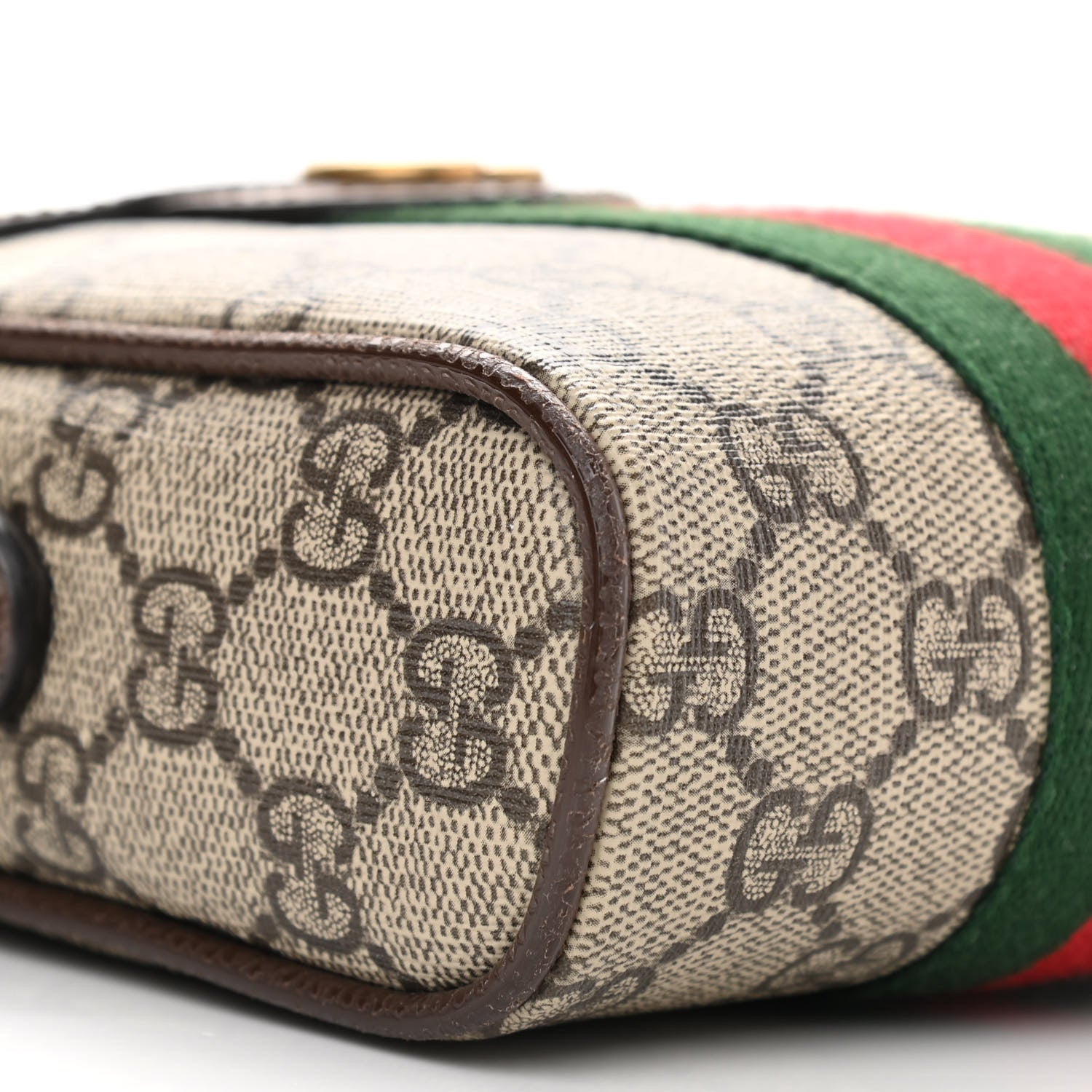 Gucci GG Supreme Monogram Web Mini Ophidia Messenger Brown 9 of 11