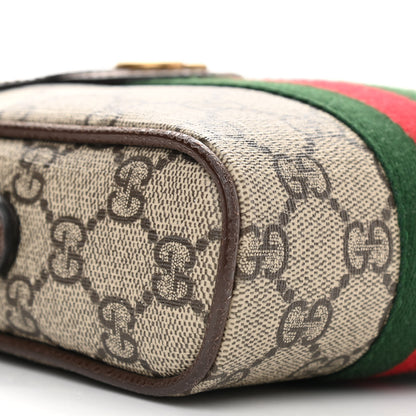 Gucci GG Supreme Monogram Web Mini Ophidia Messenger Brown 9 of 11