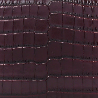 Alexander McQueen Calfskin Crocodile Embossed Knuckle Flat Clutch Burgundy 9 of 11