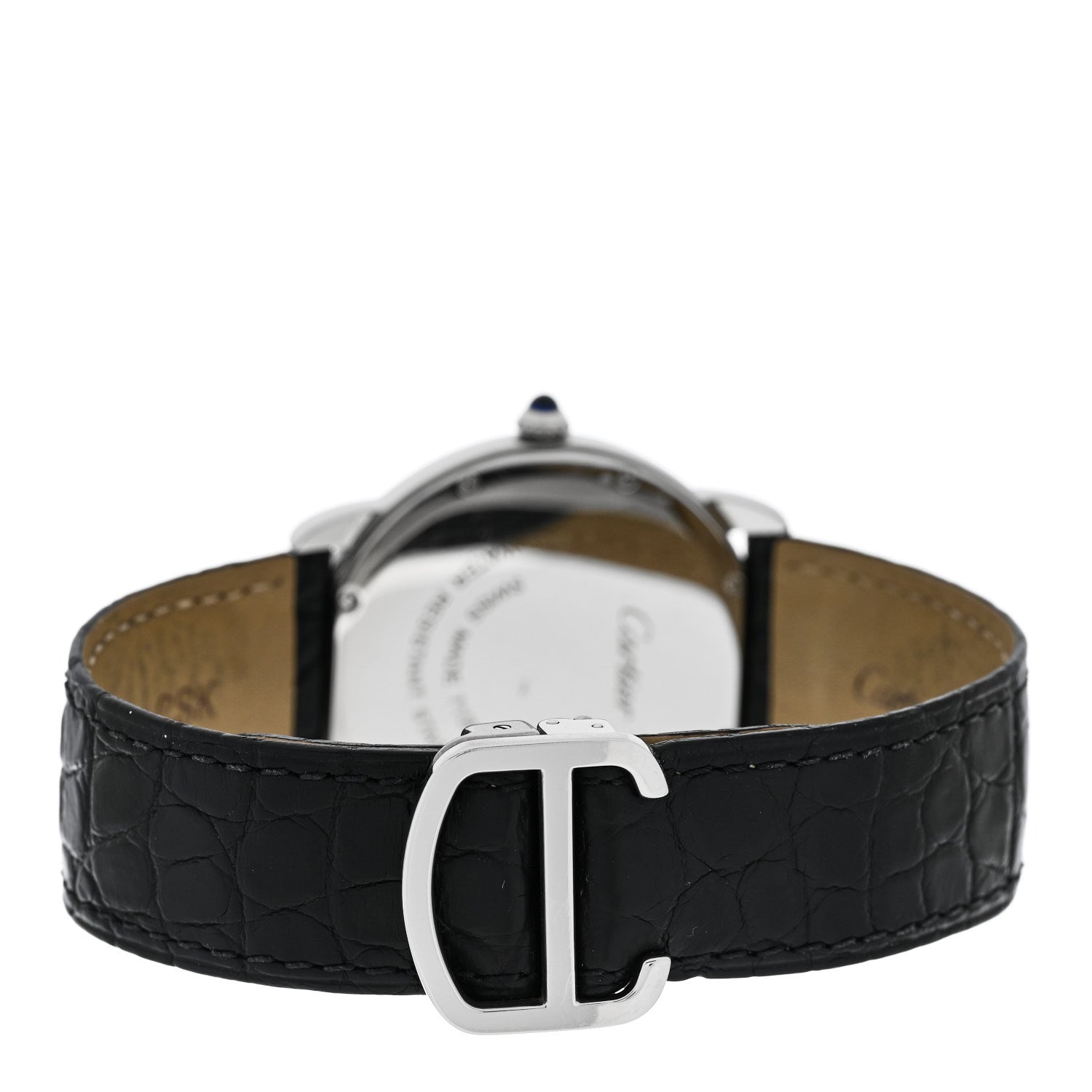 Cartier Stainless Steel Alligator 36mm Ronde Solo Quartz Watch 3 of 4