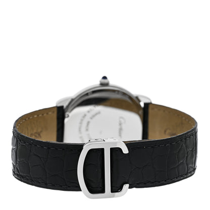 Cartier Stainless Steel Alligator 36mm Ronde Solo Quartz Watch 3 of 4
