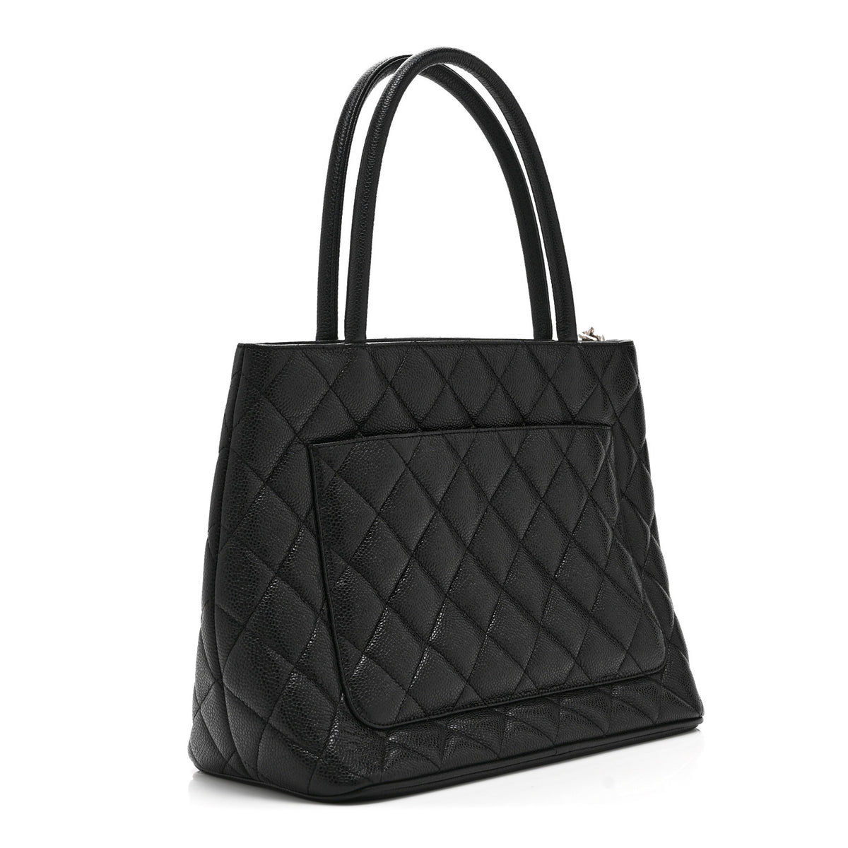 Caviar Quilted Medallion Tote Black