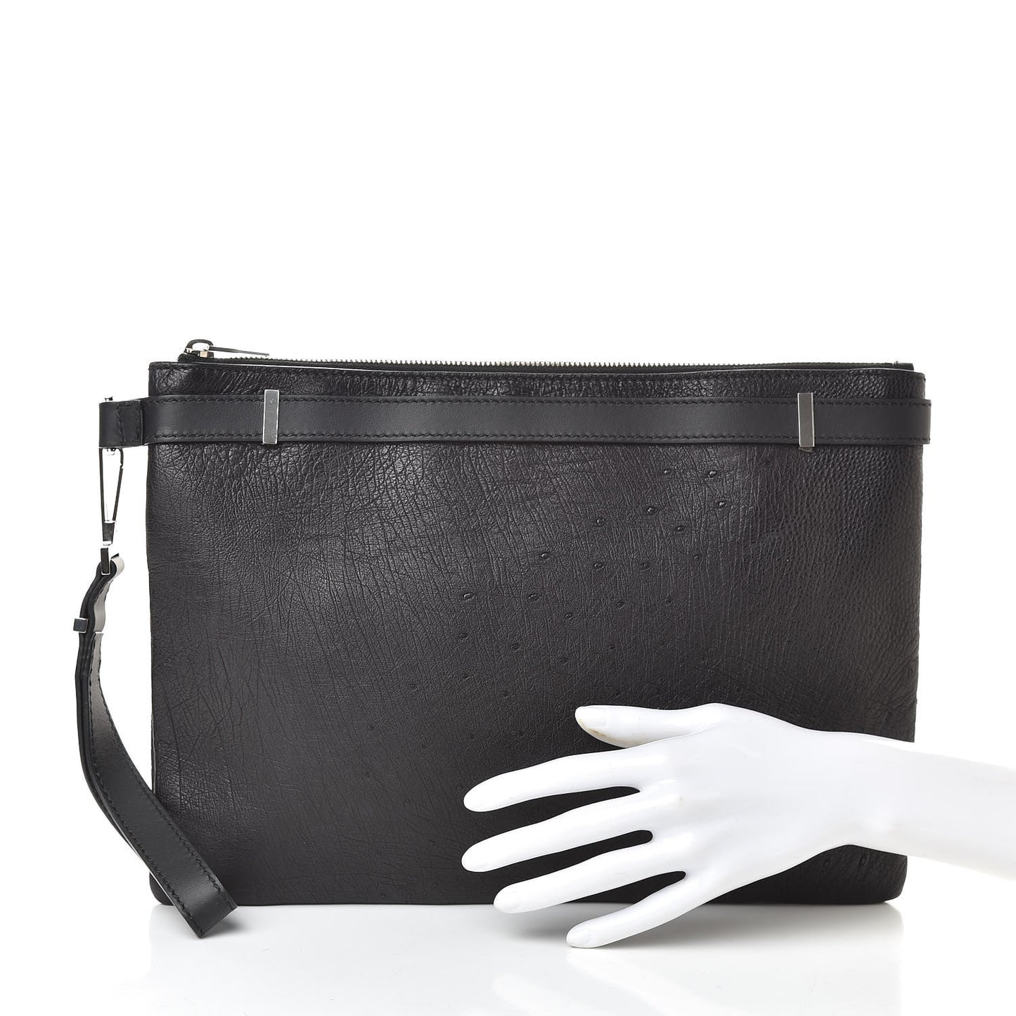 Ostrich Veau Document Case Black