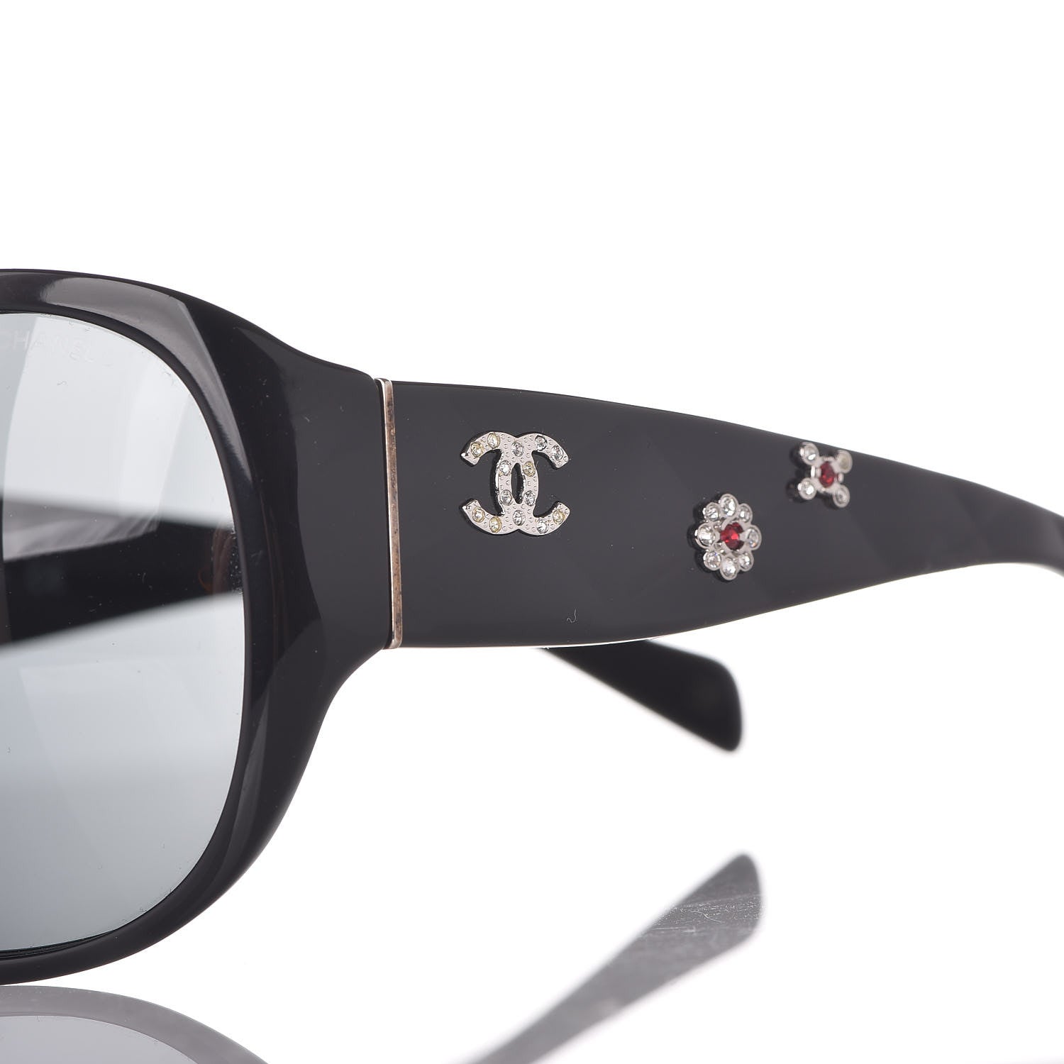 Chanel CC Crystal Sunglasses 5150-B Black 5 of 9
